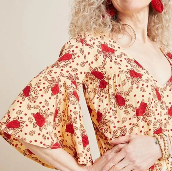 Faithfull The Brand X Anthropologie Melia Midi Dress Cottagecore Boho US 10 - Image 3