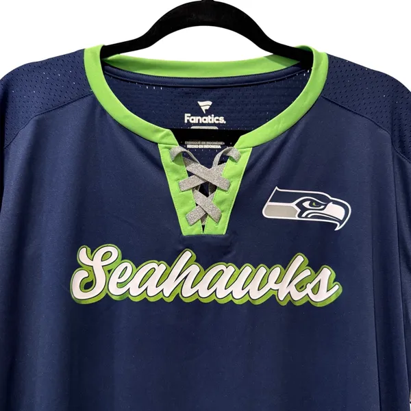 Womens‎ 2XL Seattle Seahawks Wilson #3 Fanatics Jersey Lace-Up T-Shirt - Image 2