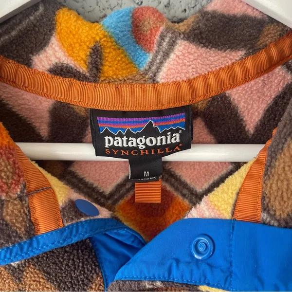Patagonia Synchilla Snap-T Fleece Pullover Companions Big Anthos Pink Medium - Image 6