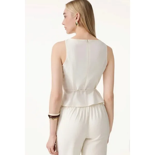 OGL Asymmetric Side Ruched Built-In Bra Tank Top Olive Oil Green Size S New - Image 6