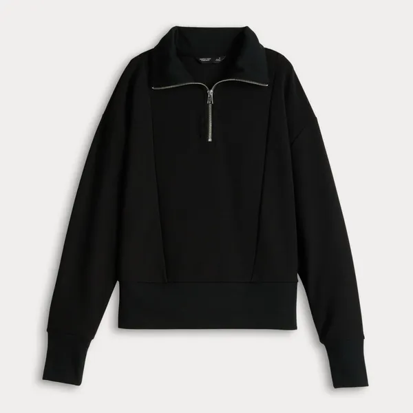 Simply Vera Vera Wang Sweater Size L Black Long Sleeve Half-Zip Pullover Women's - Image 2