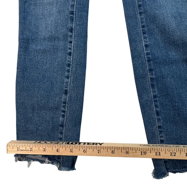 Madewell 10" High-Rise Skinny Jeans Button Fly Raw Hem Blue 25P Minimalist‎ - Image 11