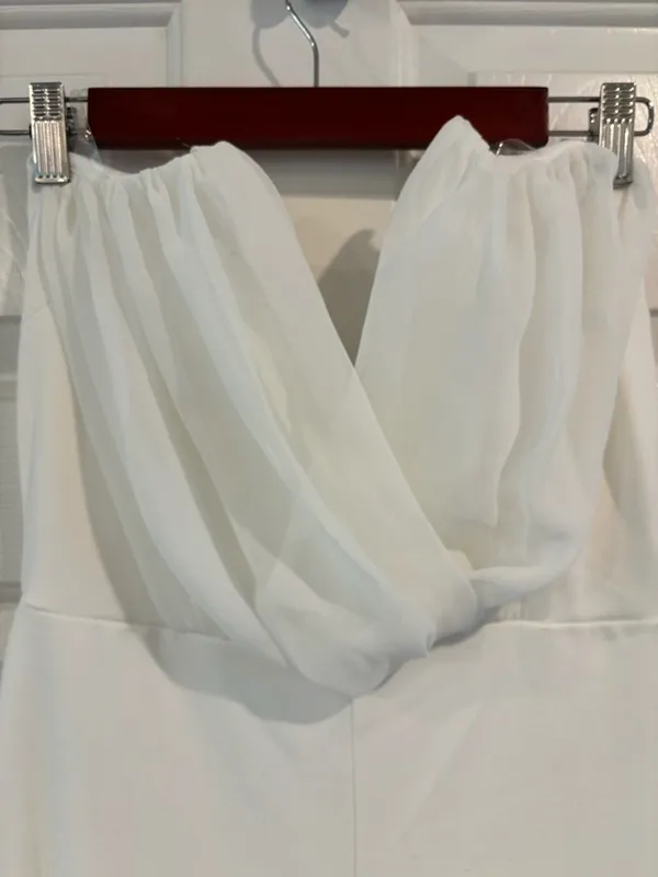 Windsor Strapless White Wide-Leg Jumpsuit - Image 3