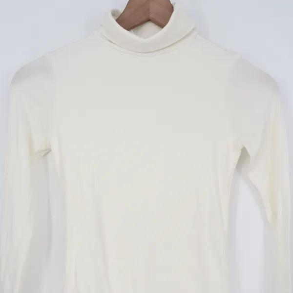Naked Wardrobe Cream Turtleneck Long Sleeve Bodysuit Small - Image 3