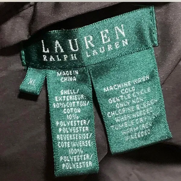 Lauren Ralph Lauren Dark Olive Green + Brown Zip Up Vest size XL‎ - Image 5