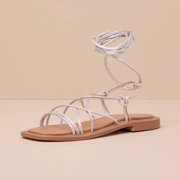 Seychelles Lilac Two Silver Metallic Leather Casual Sandals Women's Size 7.5 NWT - Image 3