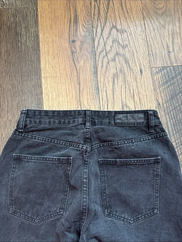 Cotton On Slouch Mom Jean Barrel Washed Black Ankle Jeans Size 6 Baggy Retro 90s - Image 4