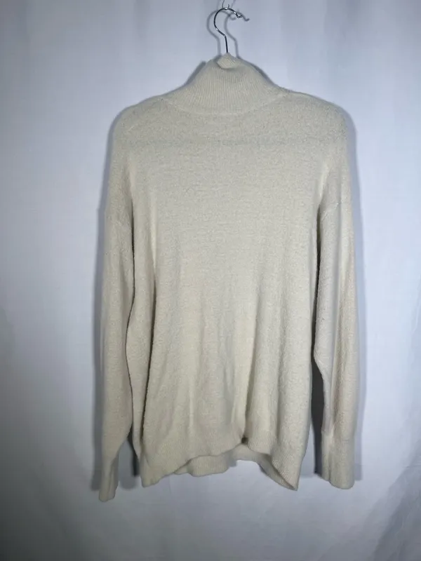 Wilfred Free Aritzia Womens Cream Soft Half Knit Turtleneck Sweater Medium - Image 5