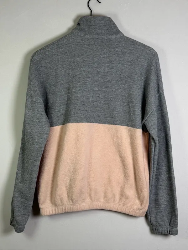 WILDFOX Women’s Quarter Zip Pullover Fleece Colorblock Sweatshirt LA Made Sz S - Image 3