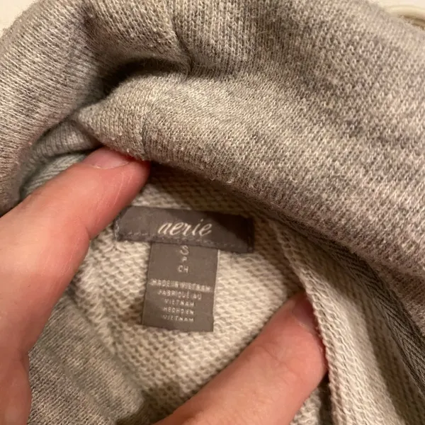 Aerie American Eagle Relaxed Grey Turtleneck Sweatshirt, Loungewear, Women's Sm - Image 9