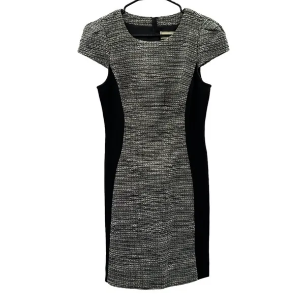 Anthropologie Moulinette Soeurs Grisaille‎ Shimmery Tweed Hourglass Dress Sz 6 - Image 2