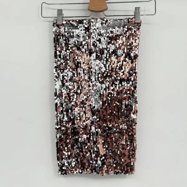 iHeartRaves Rose Gold Silver Sequin Micro Mini Dress Festival Rave Wear One Size - Image 5