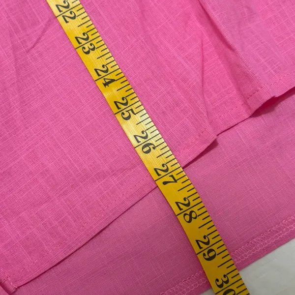 Women's Long Sleeve Button Up Gauze Pink Tunic Top Size Large #260394 - Image 5