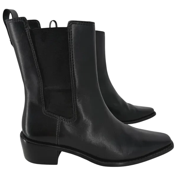 Tory Burch‎ Womens Black Leather Square Toe Chelsea Ankle Boots 143257 Size 6.5M - Image 2