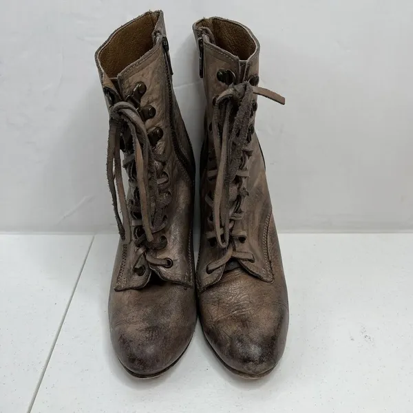 Freebird by Steven Size 9 Holis Boots Leather Heeled Zip Lace Up Brown‎ Women's - Image 6