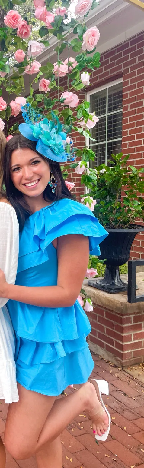 Coco Lily Blue Ruffle Romper - Image 4