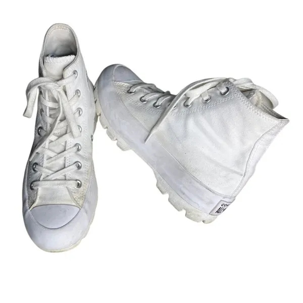 CONVERSE Chuck Taylor High Tops Sneakers Lugged Sole White Womens Size 7 - Image 3