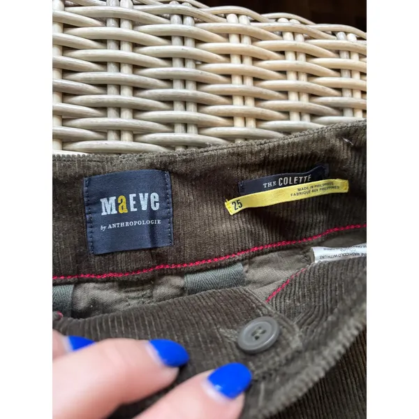 Maeve Anthropologie The Colette Corduroy Wide Leg Crop Pants Size 25 boho‎ - Image 5