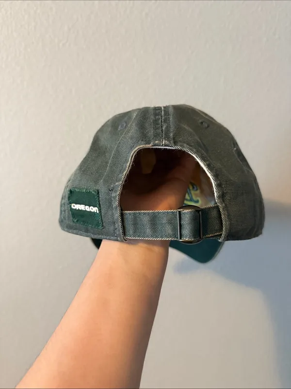 Top Of The World Oregon Ducks Distressed Green Adjustable Hat - Image 2