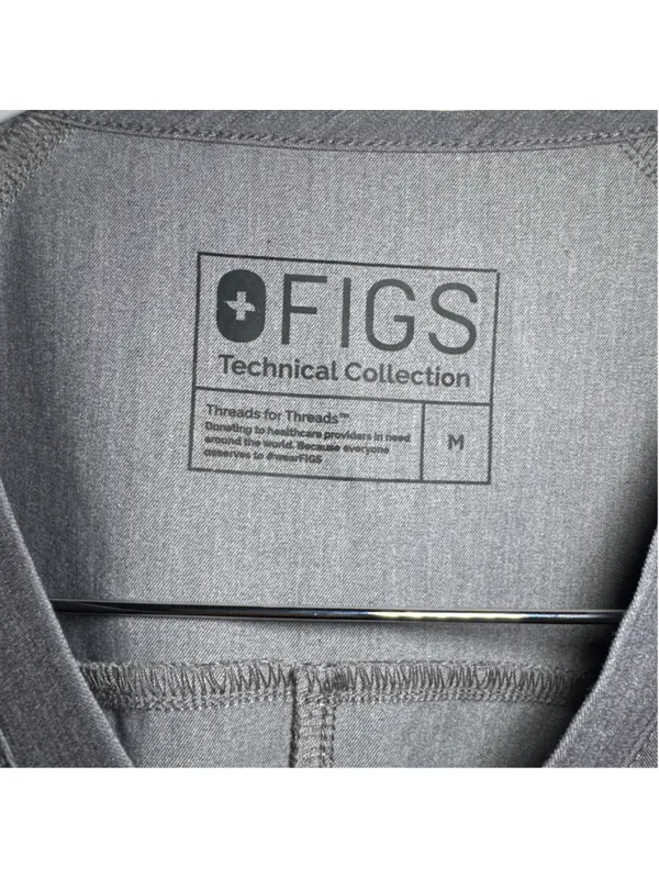 FIGS Technical Collection Scrub Top Size M Grey - Image 2