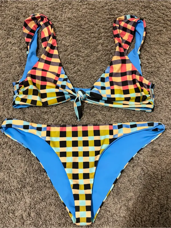 Mara Hoffman Plaid Bikini Set - Image 2