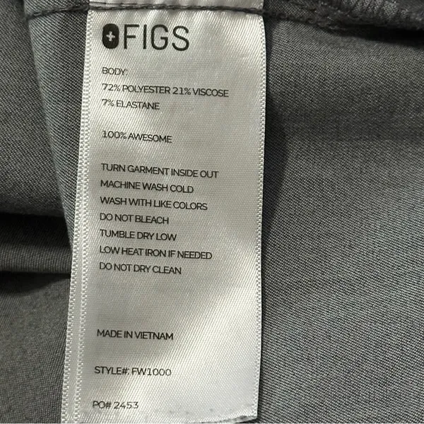 Figs Women’s Size L Heather Gray Catarina One Pocket Medical Scrub Top FW1000 - Image 5