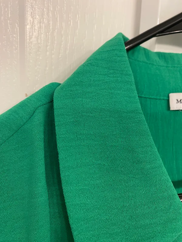 Green Button Up Blouse Size M - Image 2