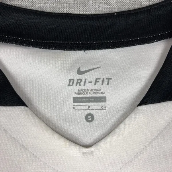 Nike Dri-FIT Tank Top Womens Small White Black V-Neck Team Jersey Athletic - Image 4