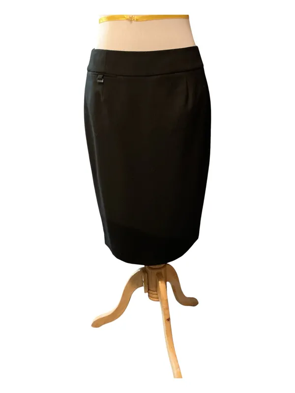 Calvin Klein Black Pencil Skirt Size 12 - Classic Back Slit Workwear - Image 2