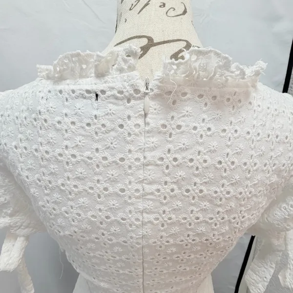 Pretty Little Thing 👗✨ Petite White Eyelet Cut-Out Mini Dress (US 2) 🤍🌸 - Image 8