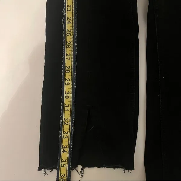 Free People Black Button Fly High-Rise Raw Hem Women's Jeans 29 - Image 10
