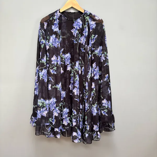 IEENA for MAC DUGGAL Floral Cape Mini Shift Dress 2 - Image 4