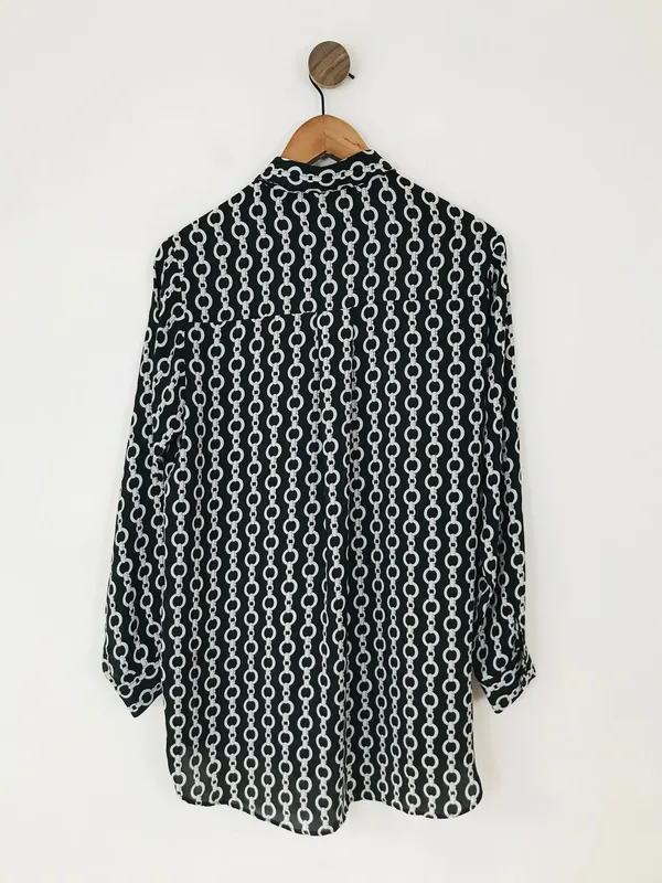 ✨ Zara Black & White Chain Print Button-Down Tunic / Shirt Dress (Size M) ✨ - Image 5
