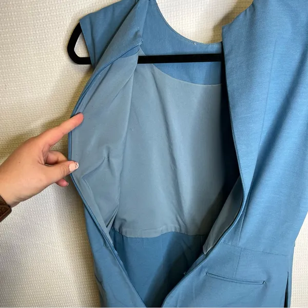 OAK + FORT | Formal Dressy‎ Wide-Leg Jumpsuit Medium Baby Blue - Image 5
