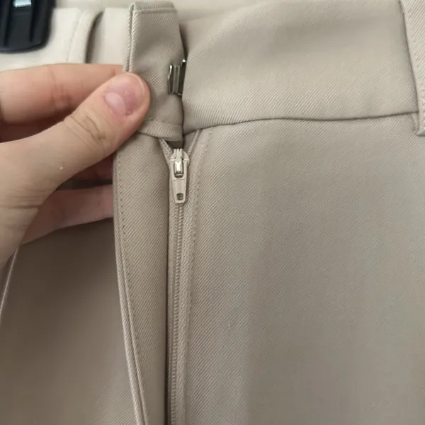 Commense Solid Wide Leg Pants Without Belt size small Tan - Image 4