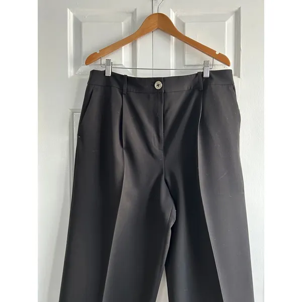 Tommy Hilfiger Women's Black Full Length Wide Leg trousers Size 14 - Image 3