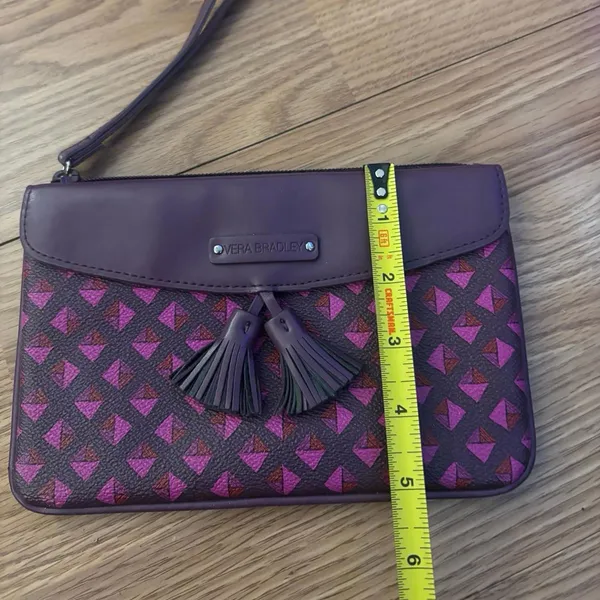 Vera Bradley Leather Plum Studs Tassel Wristlet - Image 4