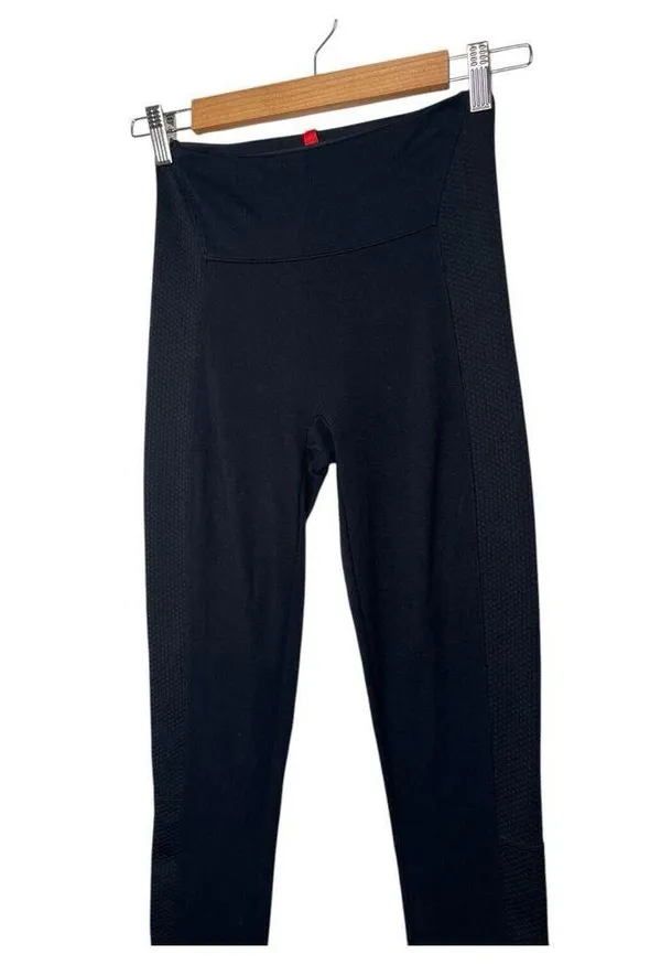 Spanx Leggings Womens Small Full Length Seamless Textured Sides Black FL3115 - Image 3
