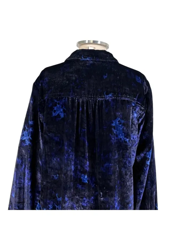 Pilcro Mara Velvet Relaxed Button Up Top Size 10 - Image 8