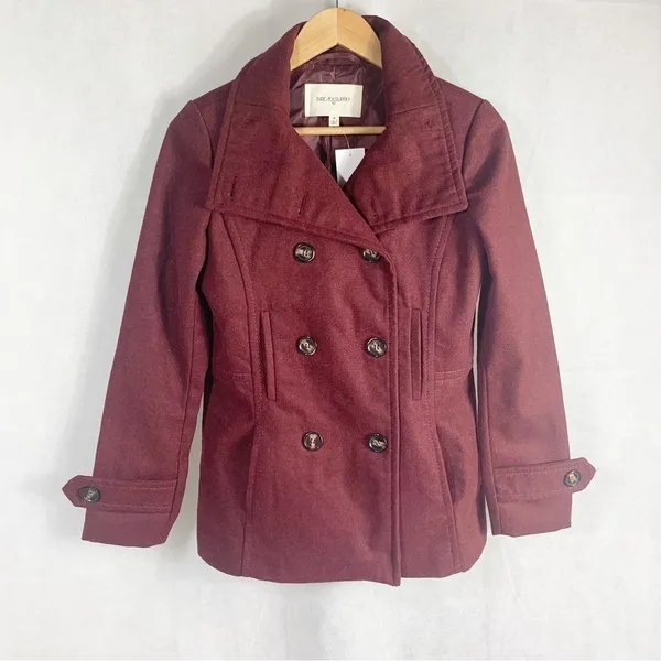 Thread & Supply Double Breasted Oxblood Peacoat Size Medium - Image 3