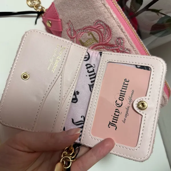 Juicy Couture Pink Terry Wallet & Card Holder Set Crown Y2K Coquette - Image 5
