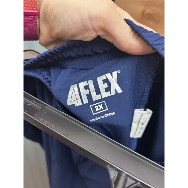 4Flex Womens Navy Blue‎ Scrub Joggers Plus Size 2X Cargo Pocket Elastic Waist - Image 4