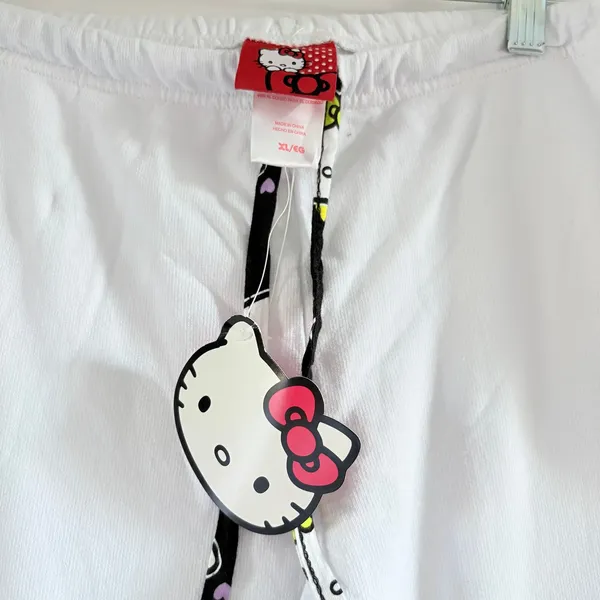 Hello Kitty Sanrio Lightweight White Waffle Knit Pajama Pants XL NWT - Image 3