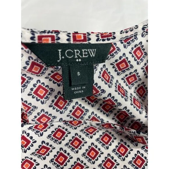 J.Crew Geometric‎ Print Long Sleeve Blouse Women's Casual Wear s - Image 2