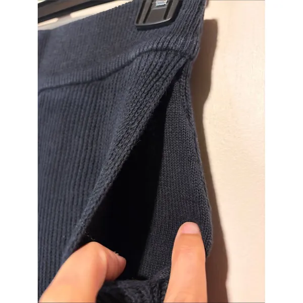 Free People FP Beach Linen Cotton Black Wide Leg Ribbed Cropped Pants Size XS - Image 4
