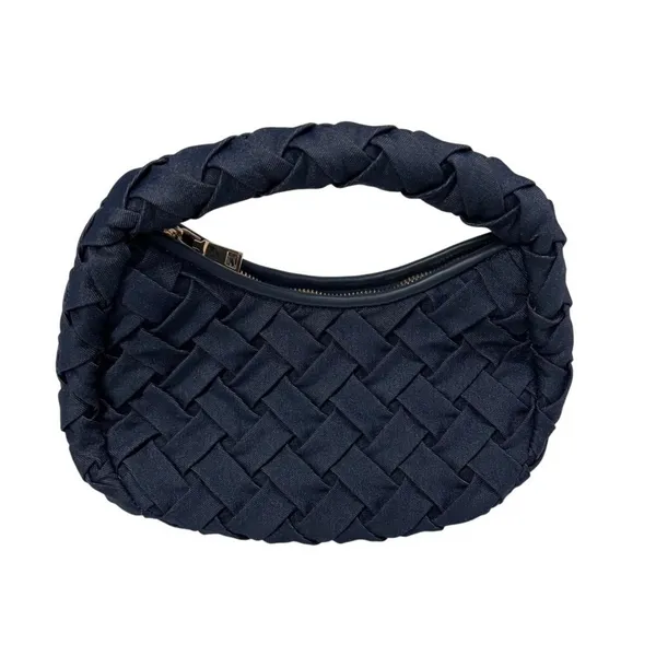 Urban Expression Denim Woven Top Handle Bag Dark Wash Blue Small Y2K Vegan - Image 8