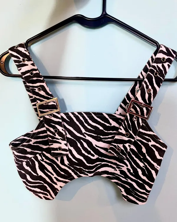 Zebra Print Buckle Top Size XS - Image 3