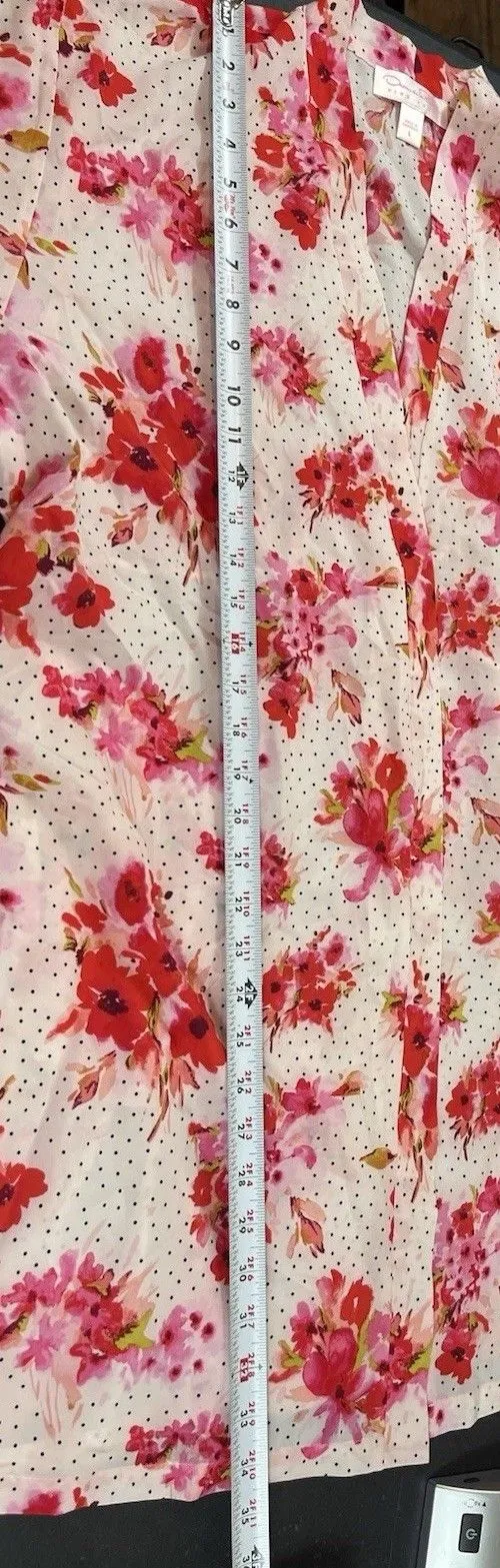 Oscar de la Renta Pink Label Floral Kimono Robe Belted Lounge Lightweight L - Image 10