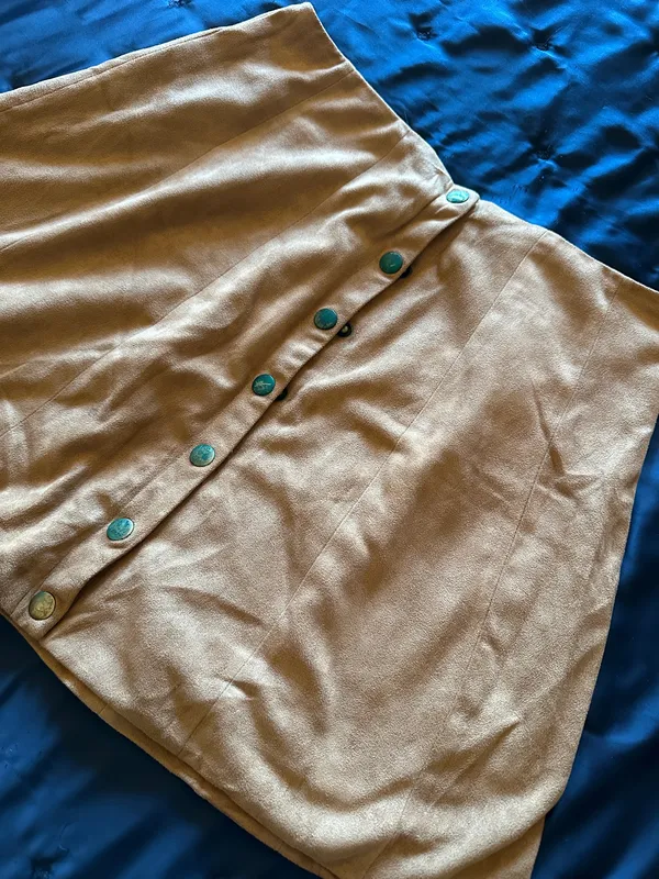 Tan Suede Skirt Brown - Image 2