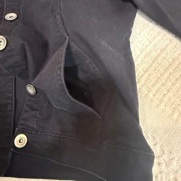 Susan Graver Jeans XXS button front denim jean jacket coat C2 3168 - Image 7